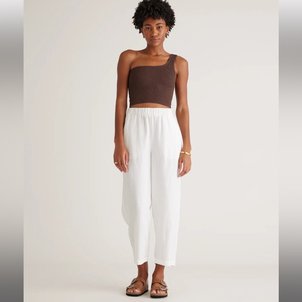Quince White 100% European Linen Pants Small